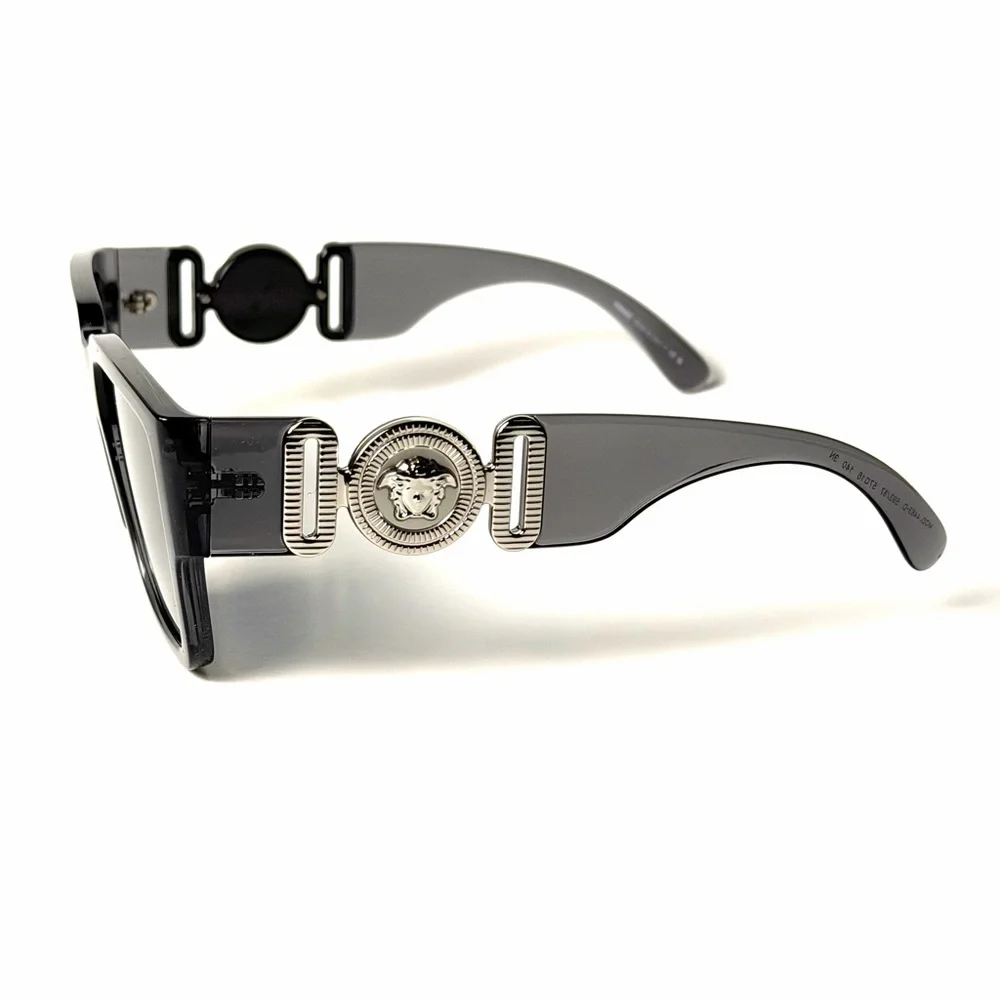 Versace Mod 4483 D 593/87 Gray Sunglasses Silver With Nose Pads Authentic New